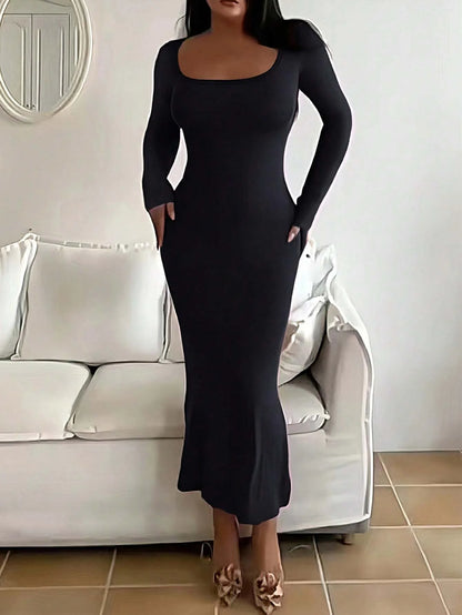 Women's Long Sleeve Slim Fit Dress