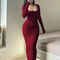 Women's Long Sleeve Slim Fit Dress