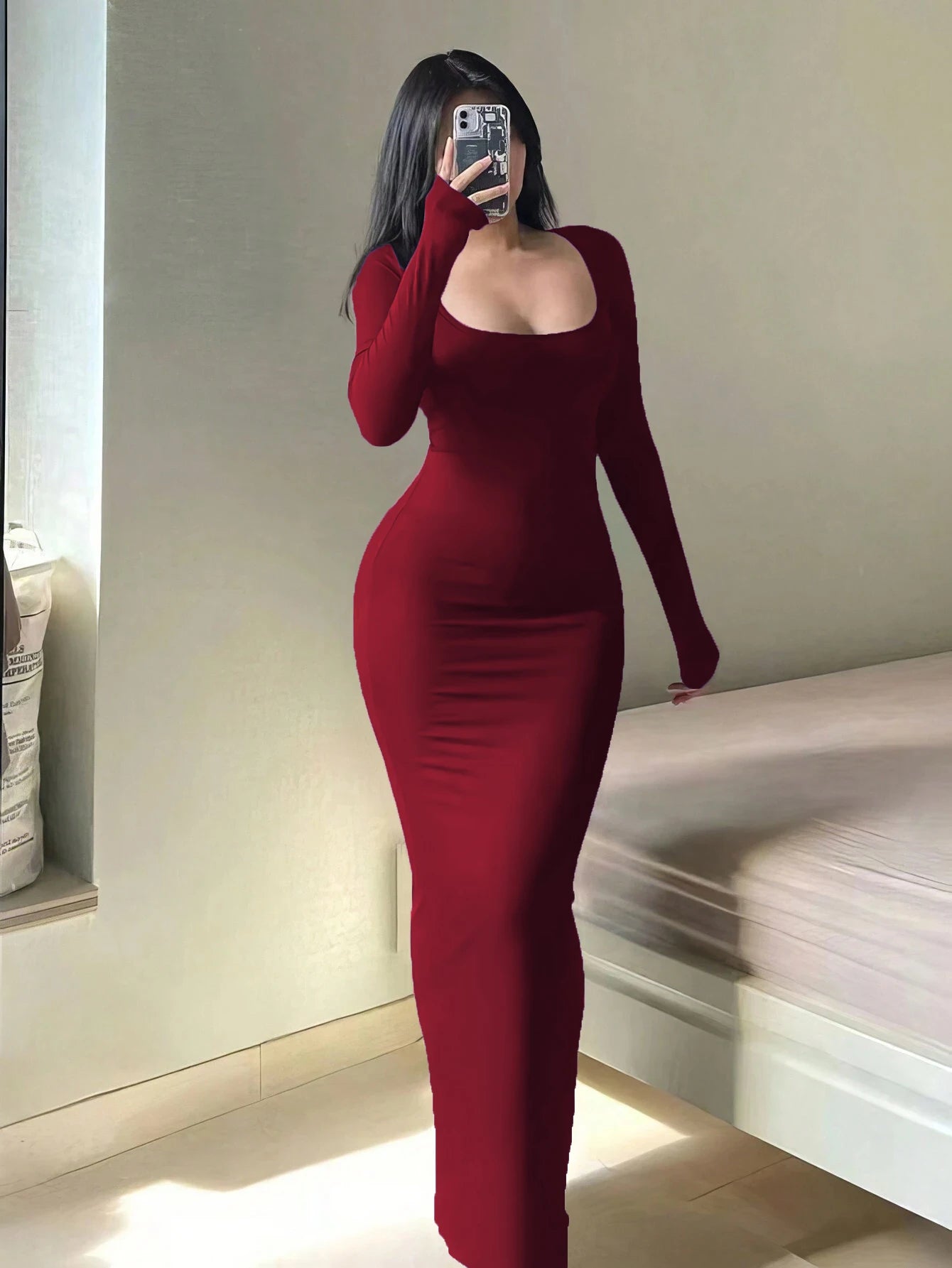 Women's Long Sleeve Slim Fit Dress